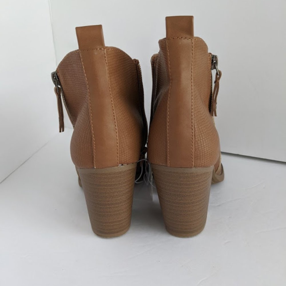 Women's Jameson Double Zip Western Bootie, Cognac - Picture 4 of 6